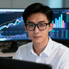 体育数据分析师王先生头像，年轻的技术人员，背景为数据可视化屏幕
